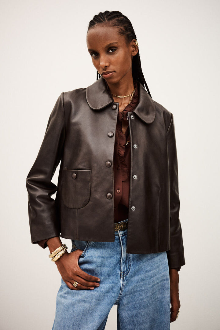 BA&SH Milos Jacket in Marron available at Barbara Katz