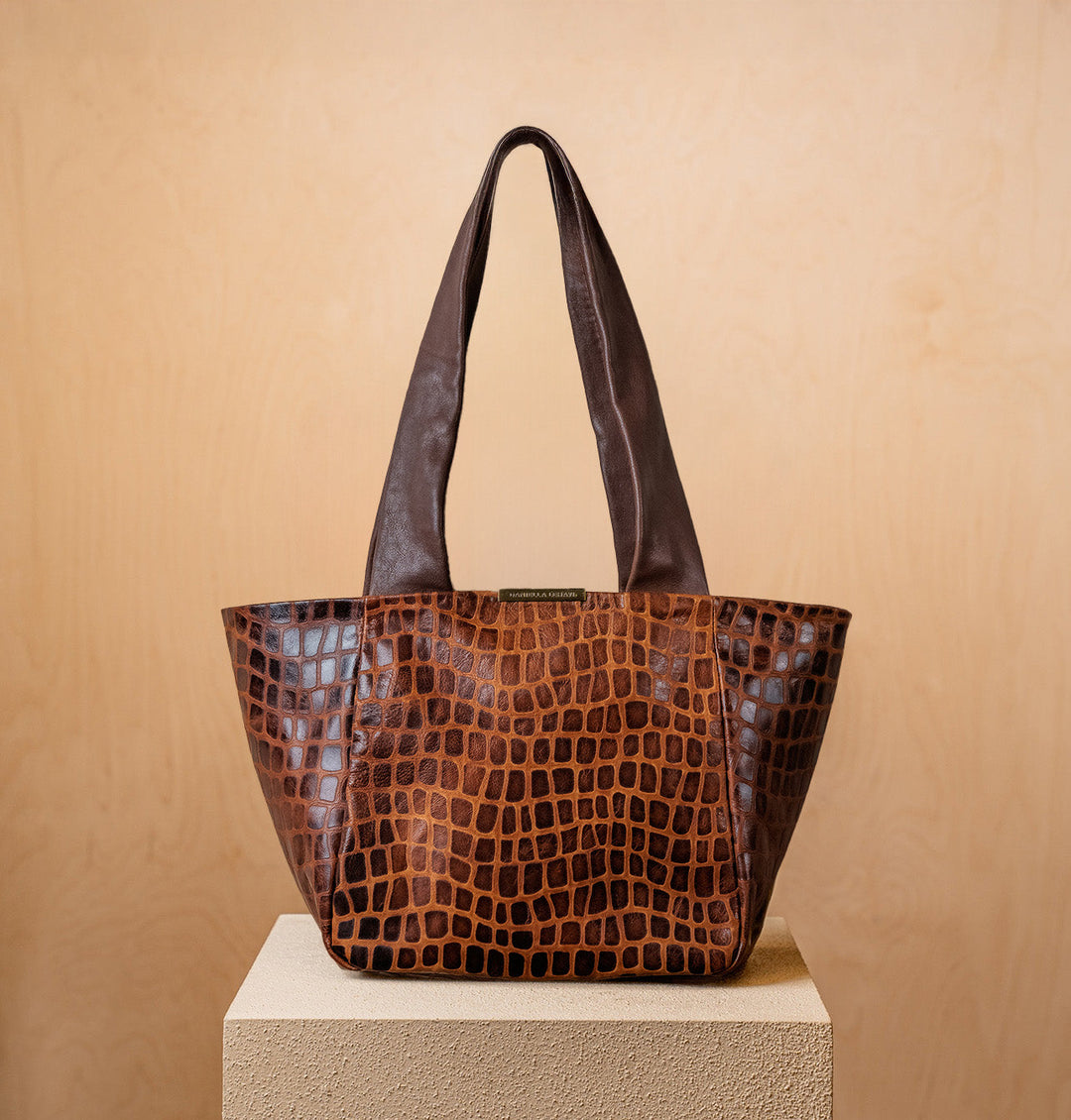 Daniella Lehavi Nadia Tote Bag in Brown Mosaic available at Barbara Katz