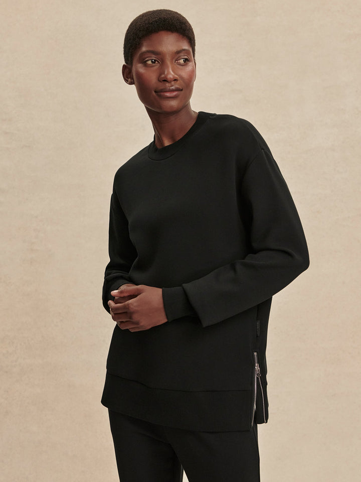 Varley Gabriella Sweatshirt in Black available at Barbara Katz