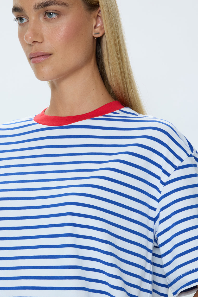 Pistola Mae Cropped Tee in Maritime Red available at Barbara Katz