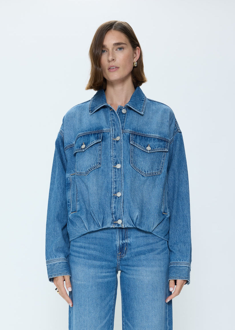 Pistola Denim Bibi Blouson Trucker Jacket in Heartfelt available at Barbara Katz