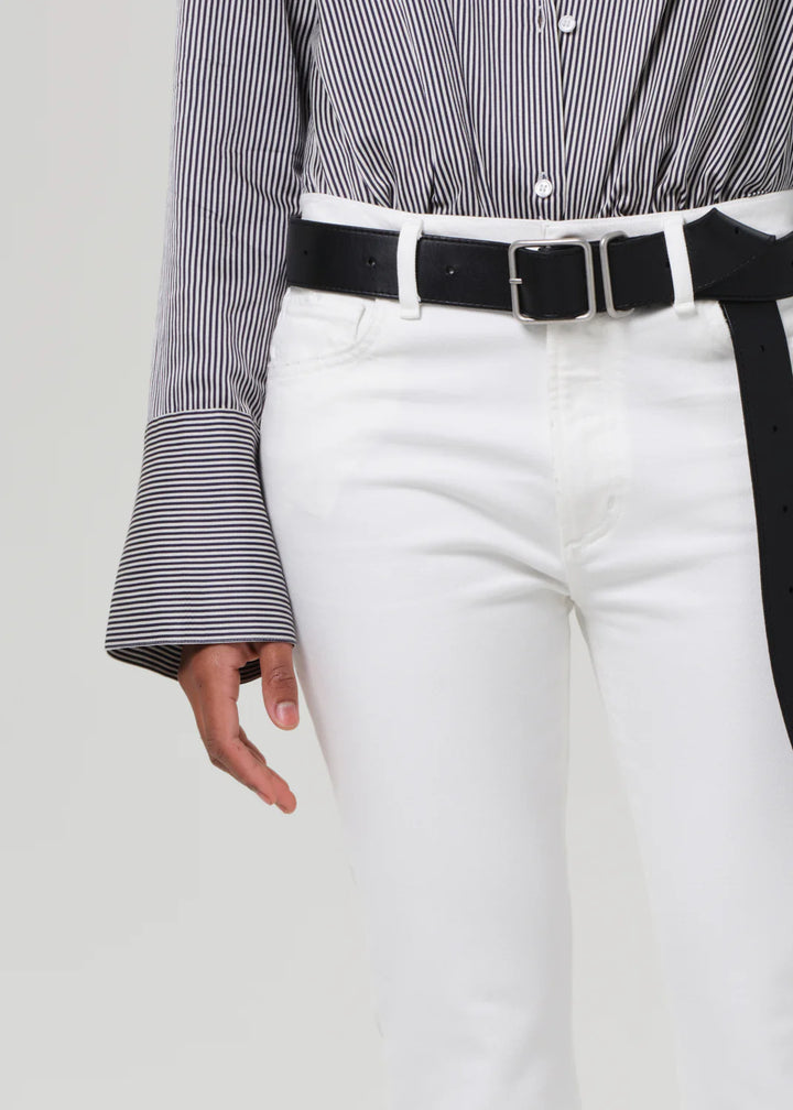 Citizens of Humanity Lilah High Rise Bootcut Jeans 32.5" in Soft White available at Barbara Katz