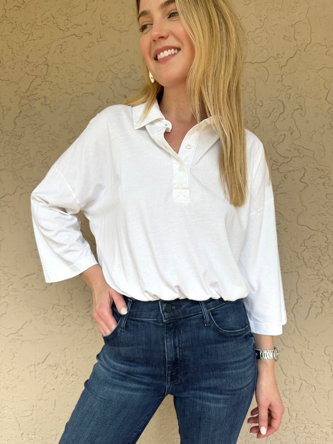 Stateside Cloud Jersey Cropped Polo