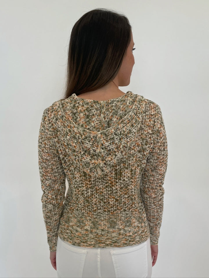 Peace of Cloth April Zip-Up Mesh Hoodie in Cactus available at Barbara Katz