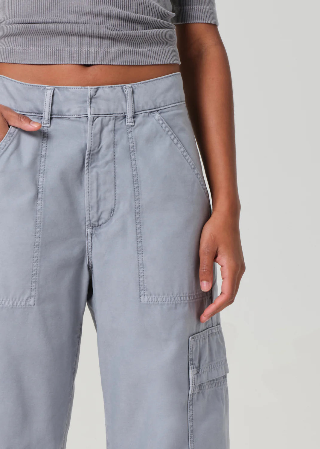 Citizens of Humanity Marcelle Low Slung Easy Cargo Pants in Hematite available at Barbara Katz