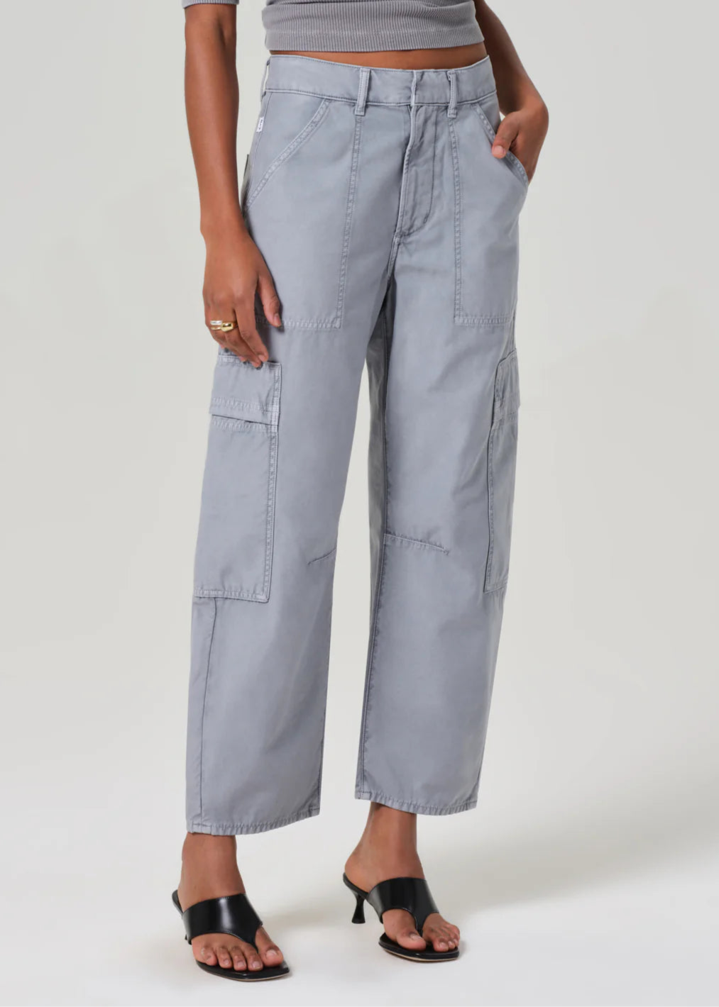Citizens of Humanity Marcelle Low Slung Easy Cargo Pants in Hematite available at Barbara Katz