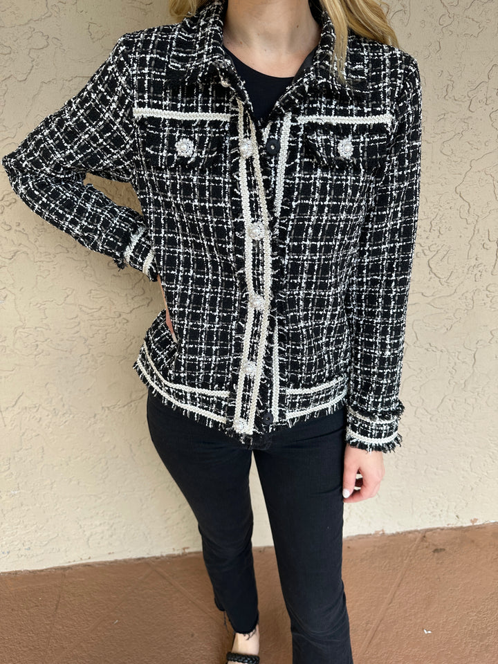 Leo & Ugo Tweed & Pearl Jacket - Black