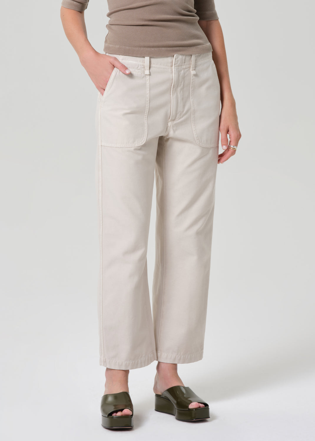 Citizens of Humanity Winslow Utility Pants in Pale Stone available at Barbara Katz