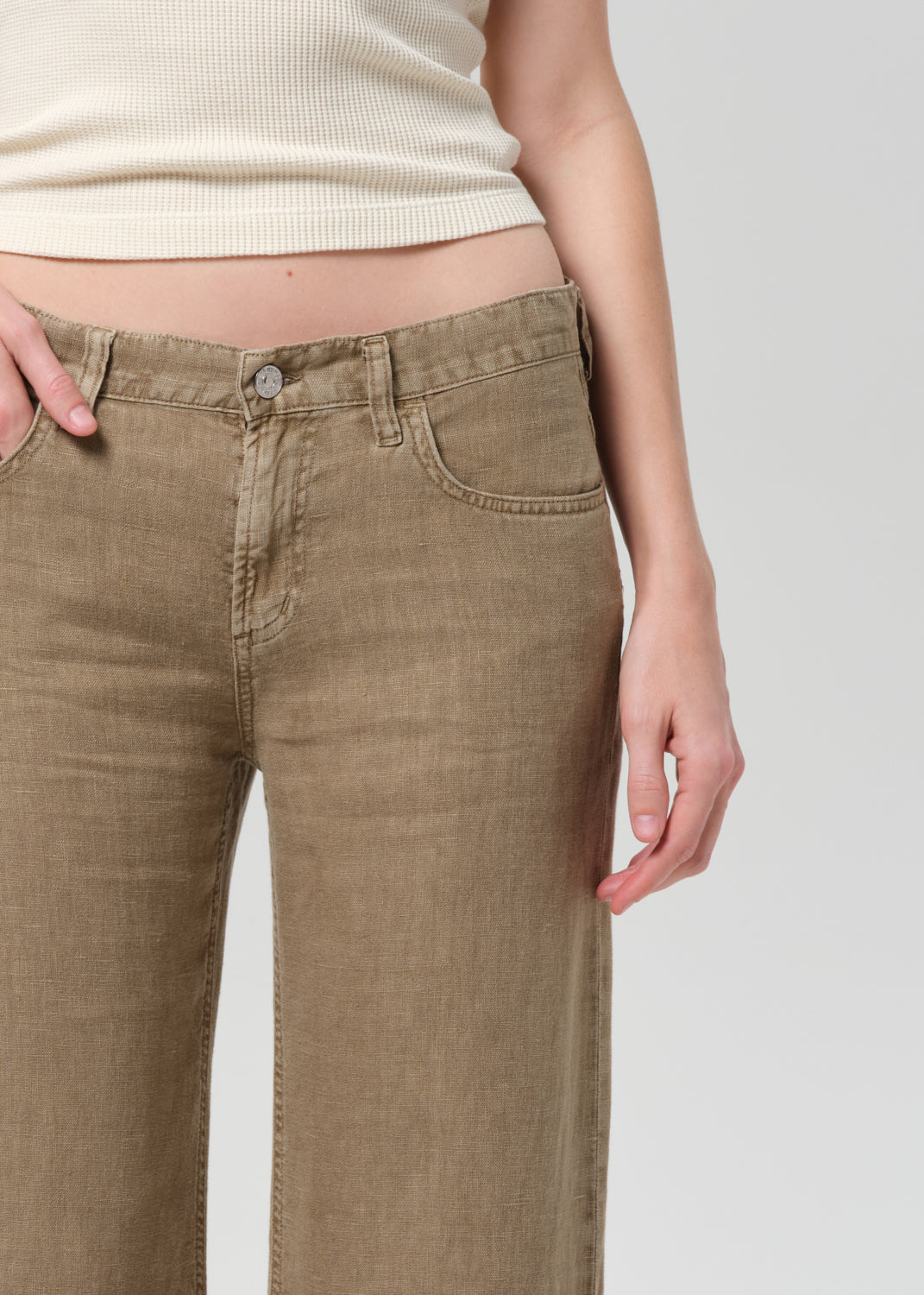 Citizens of Humanity Nora Linen Trouser in Reservoir available at Barbara Katz