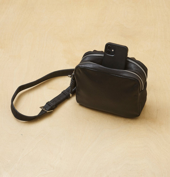 Daniella Lehavi Louise Loop Mini Box Crossbody Bag in Black available at Barbara Katz