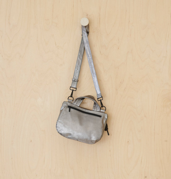 Daniella Lehavi Mia Loop Crossbody Bag in Metallic Pewter available at Barbara Katz