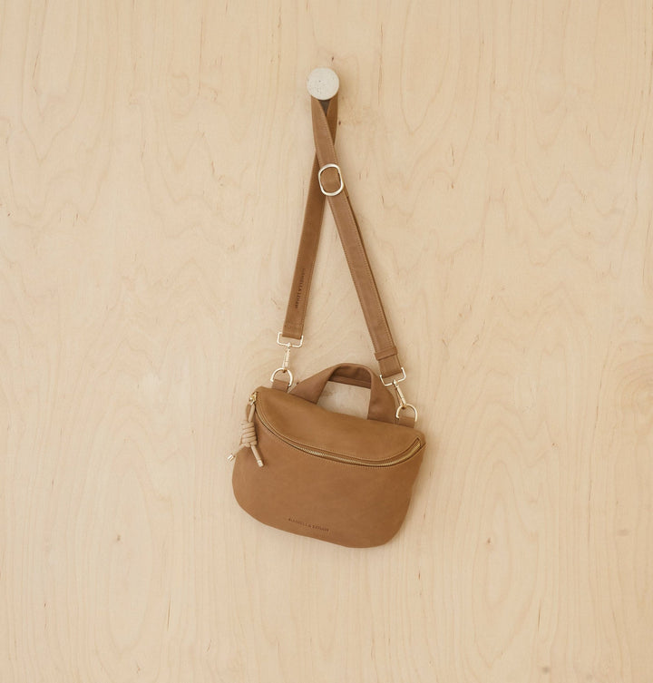 Daniella Lehavi Mia Loop Crossbody Bag in Camel available at Barbara Katz