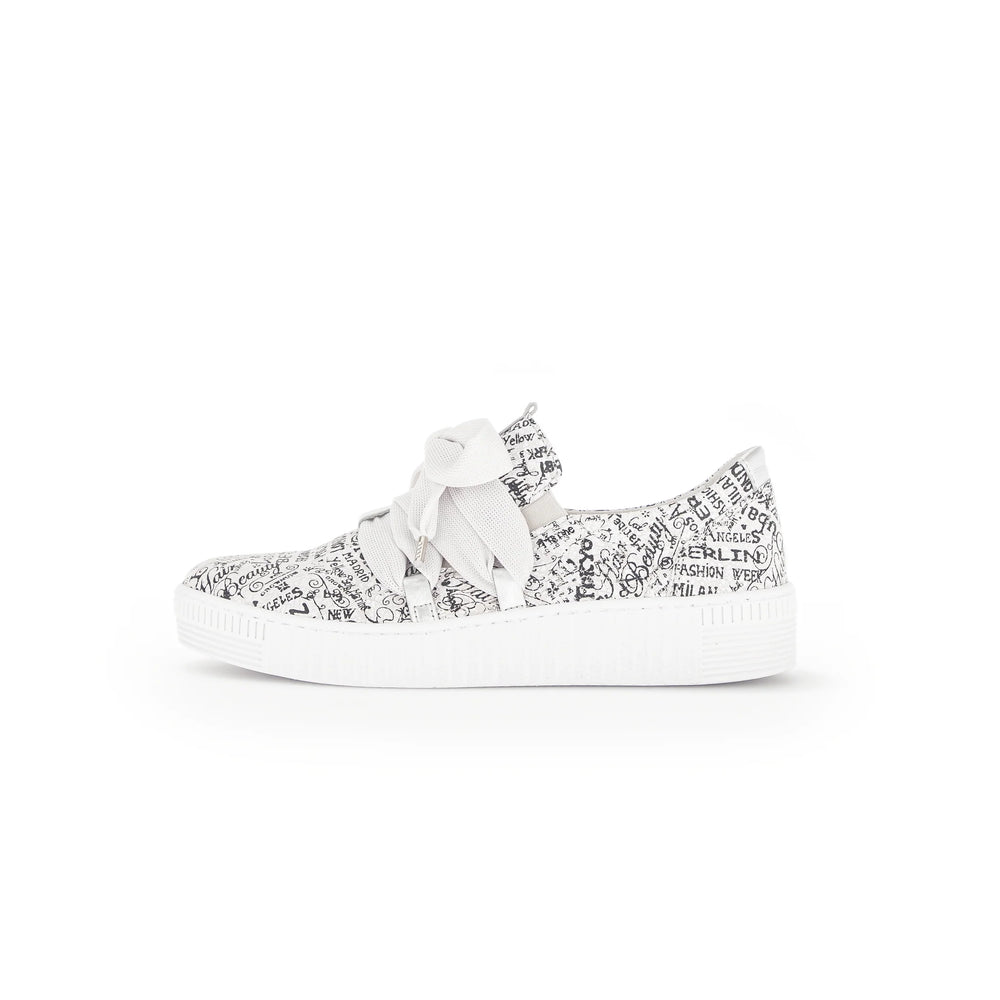 Gabor Bow Sneaker Letter/Lack - Light Grey/Silver