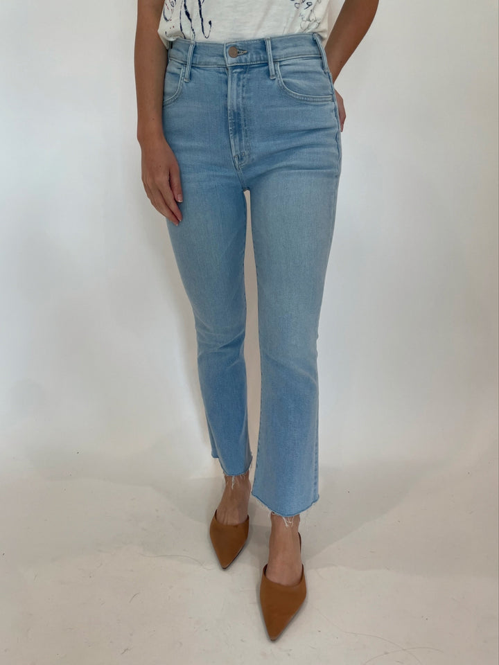 MOTHER Denim The Hustler Ankle Fray Jeans in Ball's In Your Court available at Barbara Katz