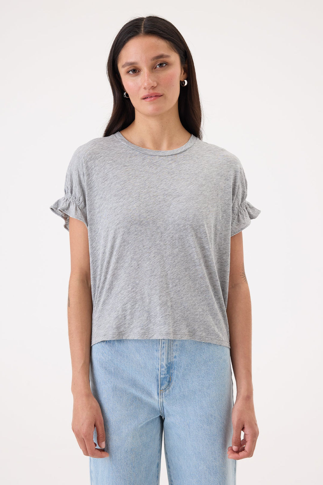 Goldie Signature Slub Puff & Ruffle Sleeve Tee available at Barbara Katz