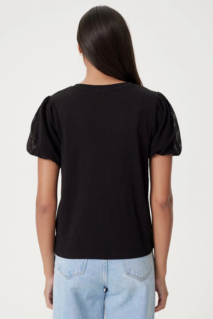 Goldie Isabel Princess Sleeve T-Shirt in Black available at Barbara Katz