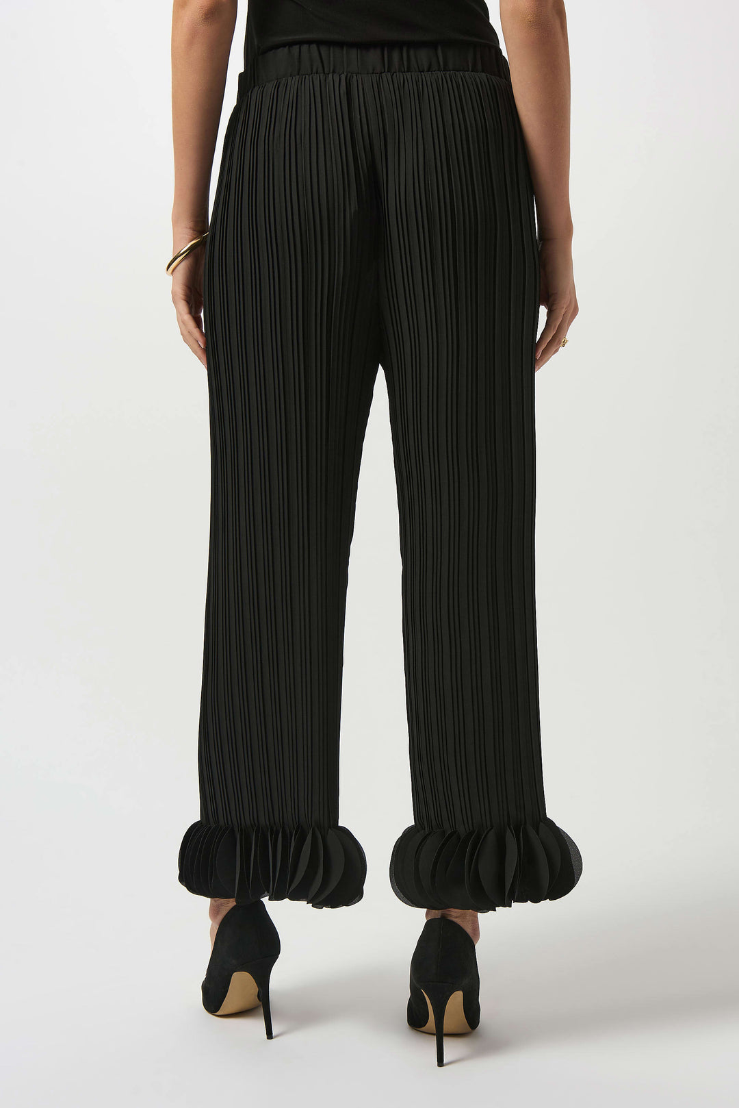 Joseph Ribkoff Joa Ruffle Pants in Black available at Barbara Katz