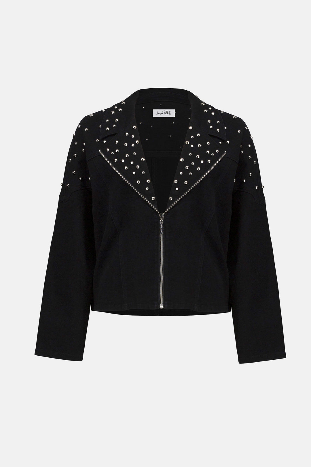 Joseph Ribkoff Suzie Studs Jacket in Black available at Barbara Katz