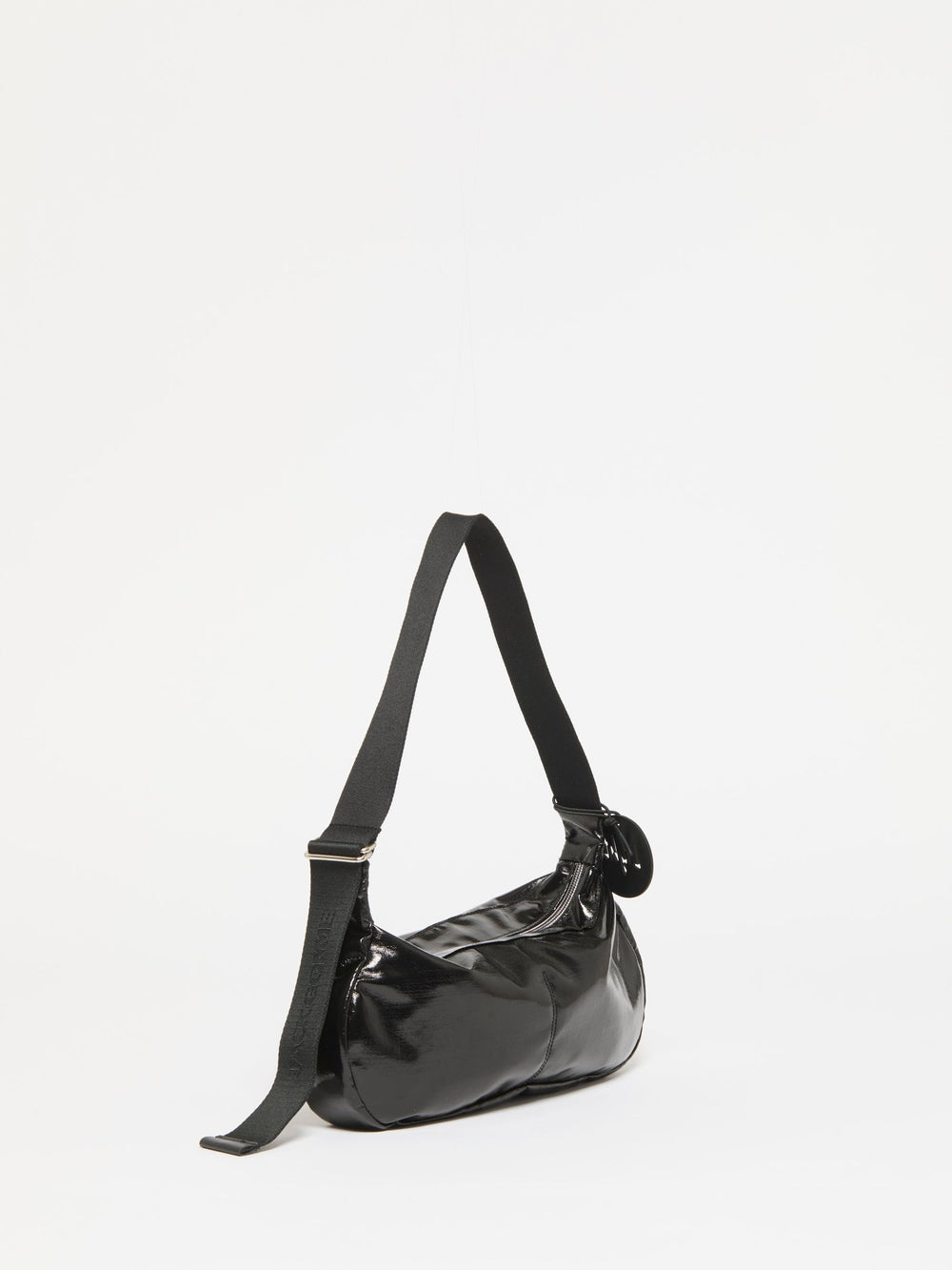 Jack Gomme Maeve Light Vegan Aqua Handbag in Shiny Noir available at Barbara Katz