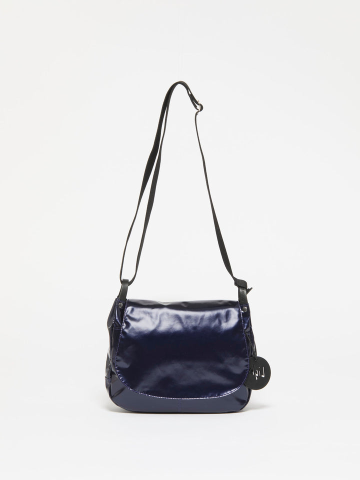 Jack Gomme Nico Light Shoulder Bag in Shiny Indigo available at Barbara Katz