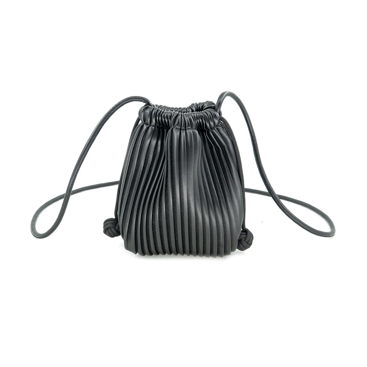 BK Pleated Drawstring Cellphone Bag in Black available at Barbara Katz
