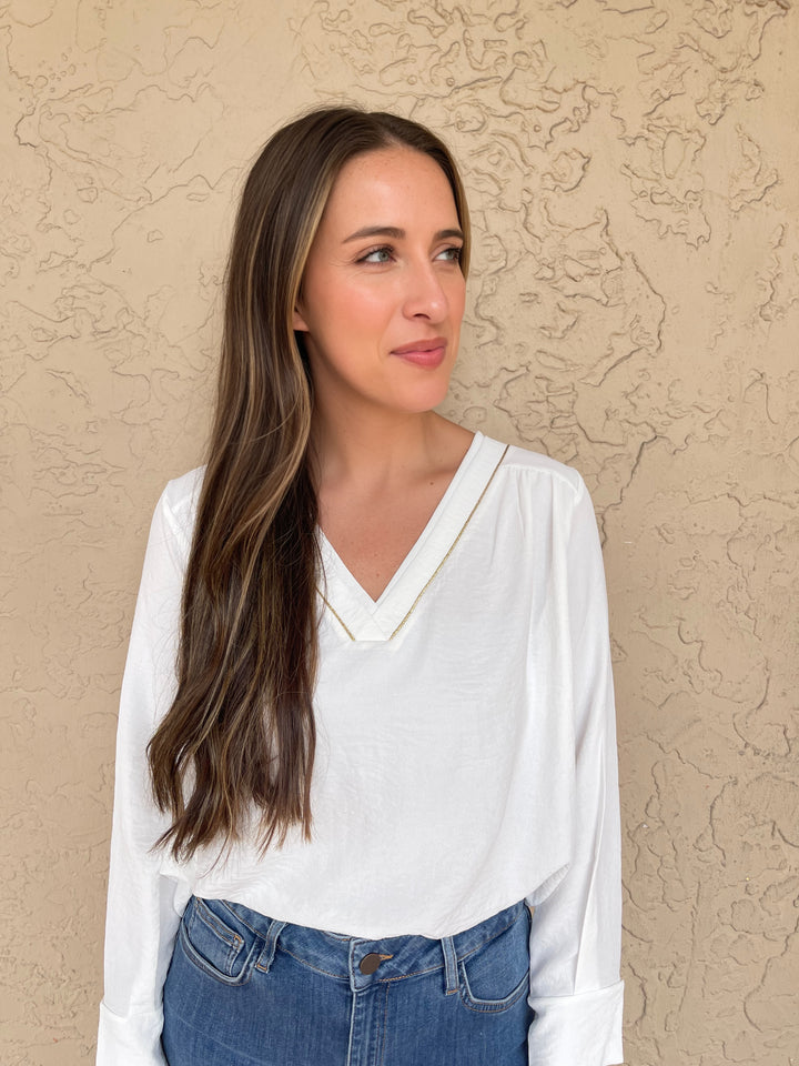 ESCORPION Crepe & Stone V-Neck Tunic