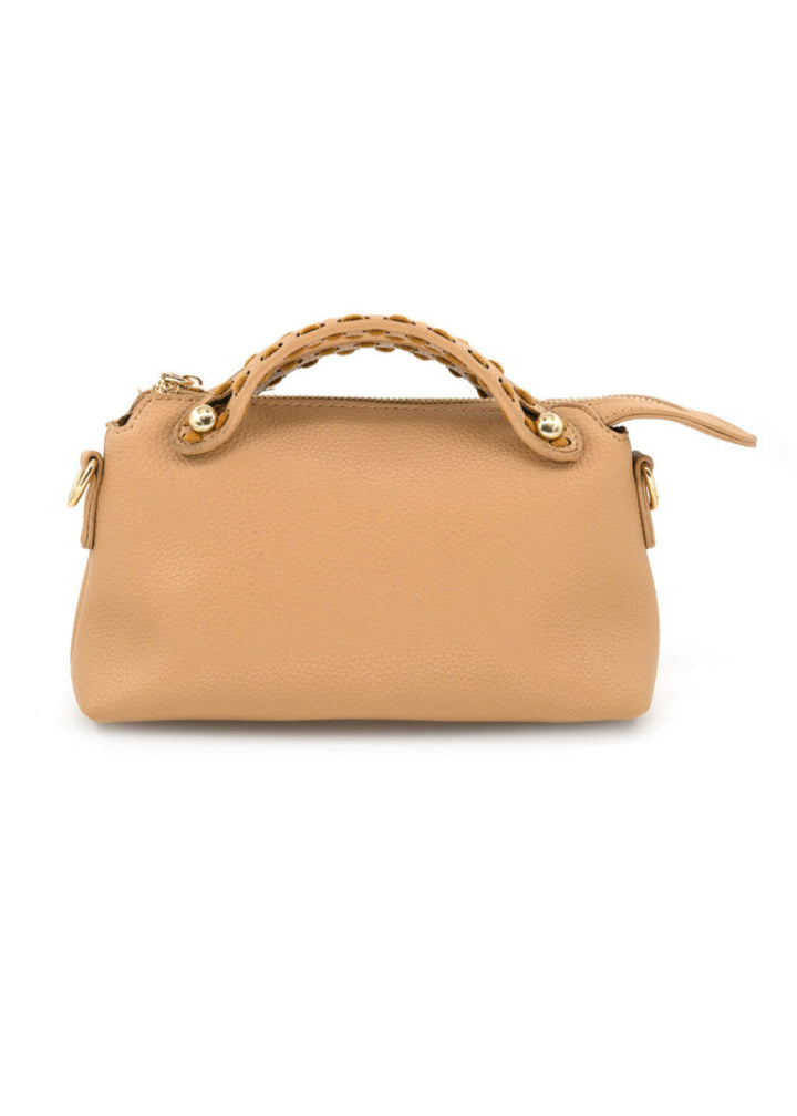 BK Top Handle Mini Tote Bag in Beige available at Barbara Katz
