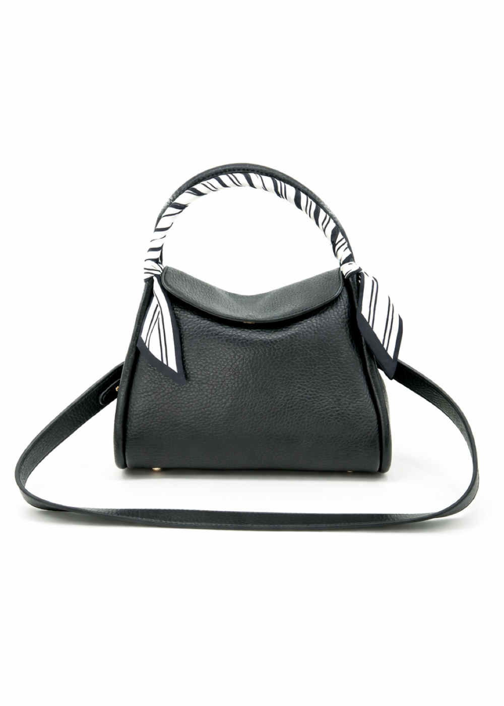 BK Scarf Handle Tote Bag in Black available at Barbara Katz