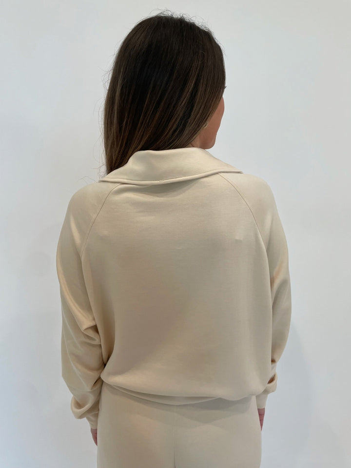 BK Nina Half-Zip Long Sleeve Sweatshirt in Alpaca available at Barbara Katz