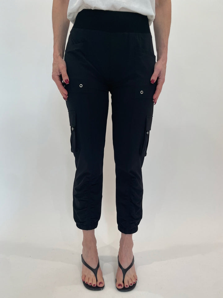 Peace of Cloth Britt Cargo Pants in Onyx available at Barbara Katz