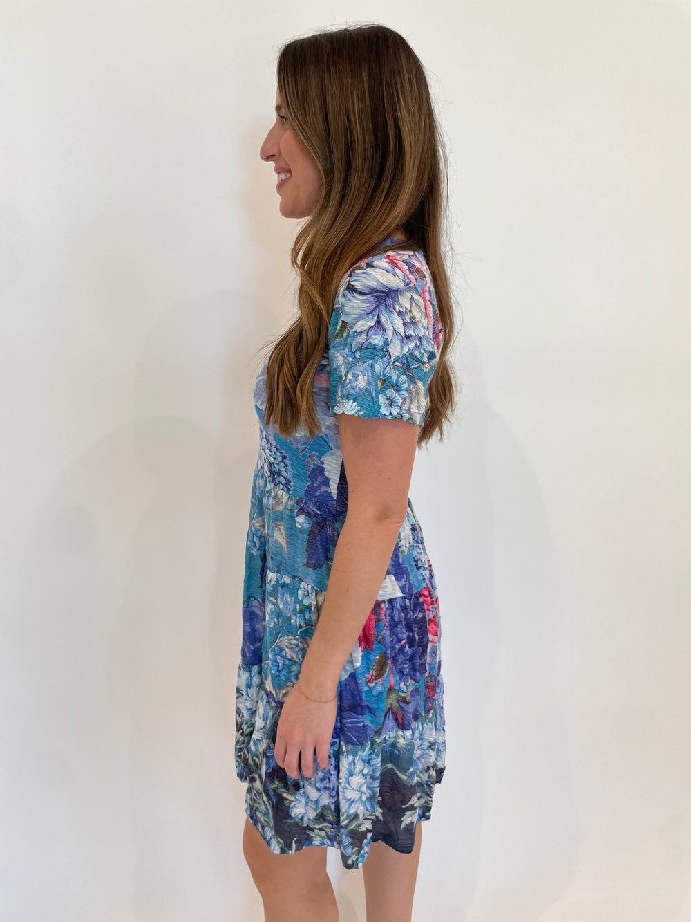 David Cline Veronica Short Sleeve Dress in Vinet available at Barbara Katz
