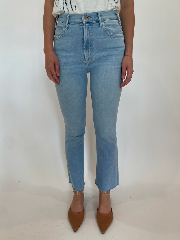 MOTHER The Hustler Ankle Fray Jeans in Ball's In Your Court available at Barbara Katz