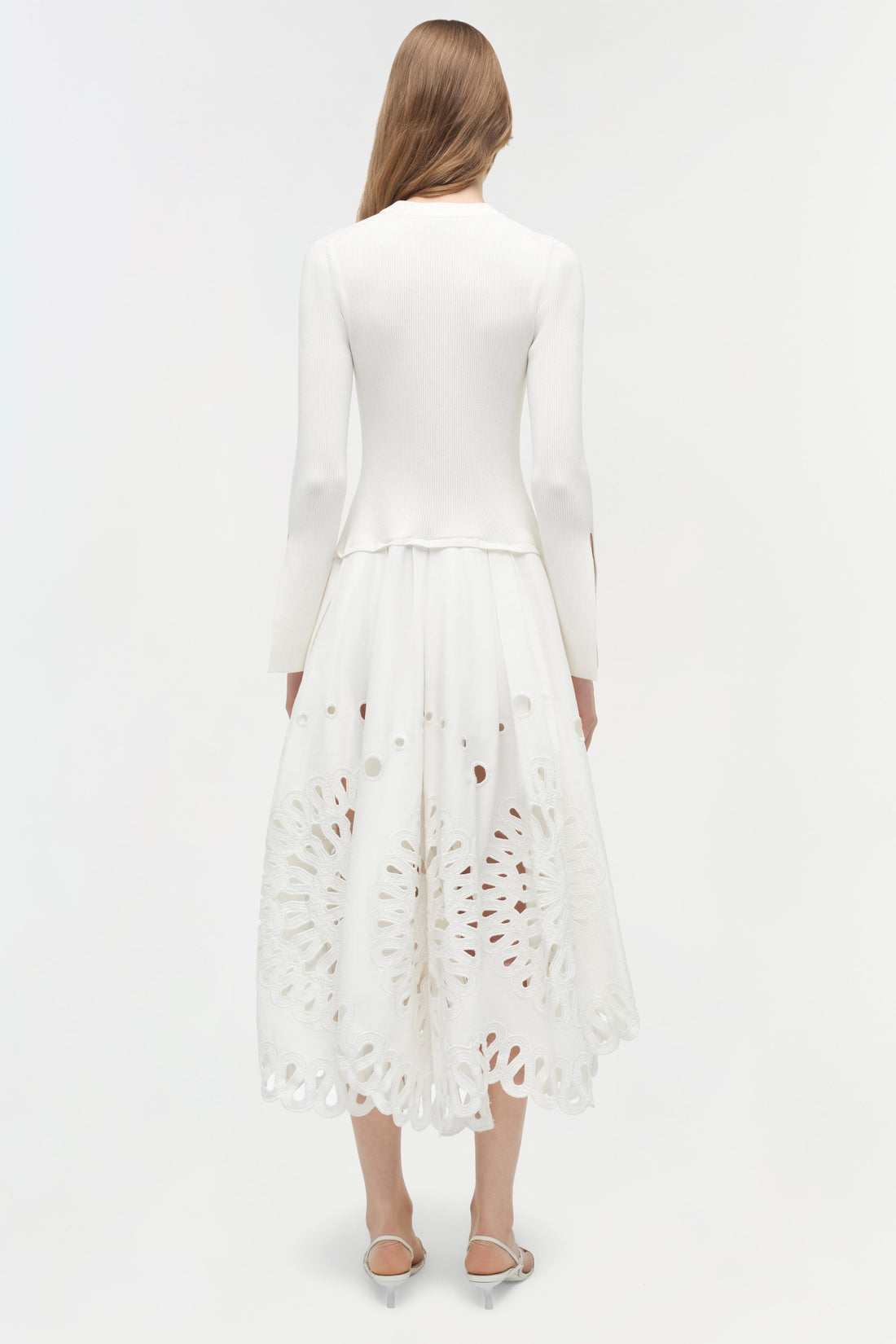 Simkhai Daila Embroidered Knit Midi Dress - White
