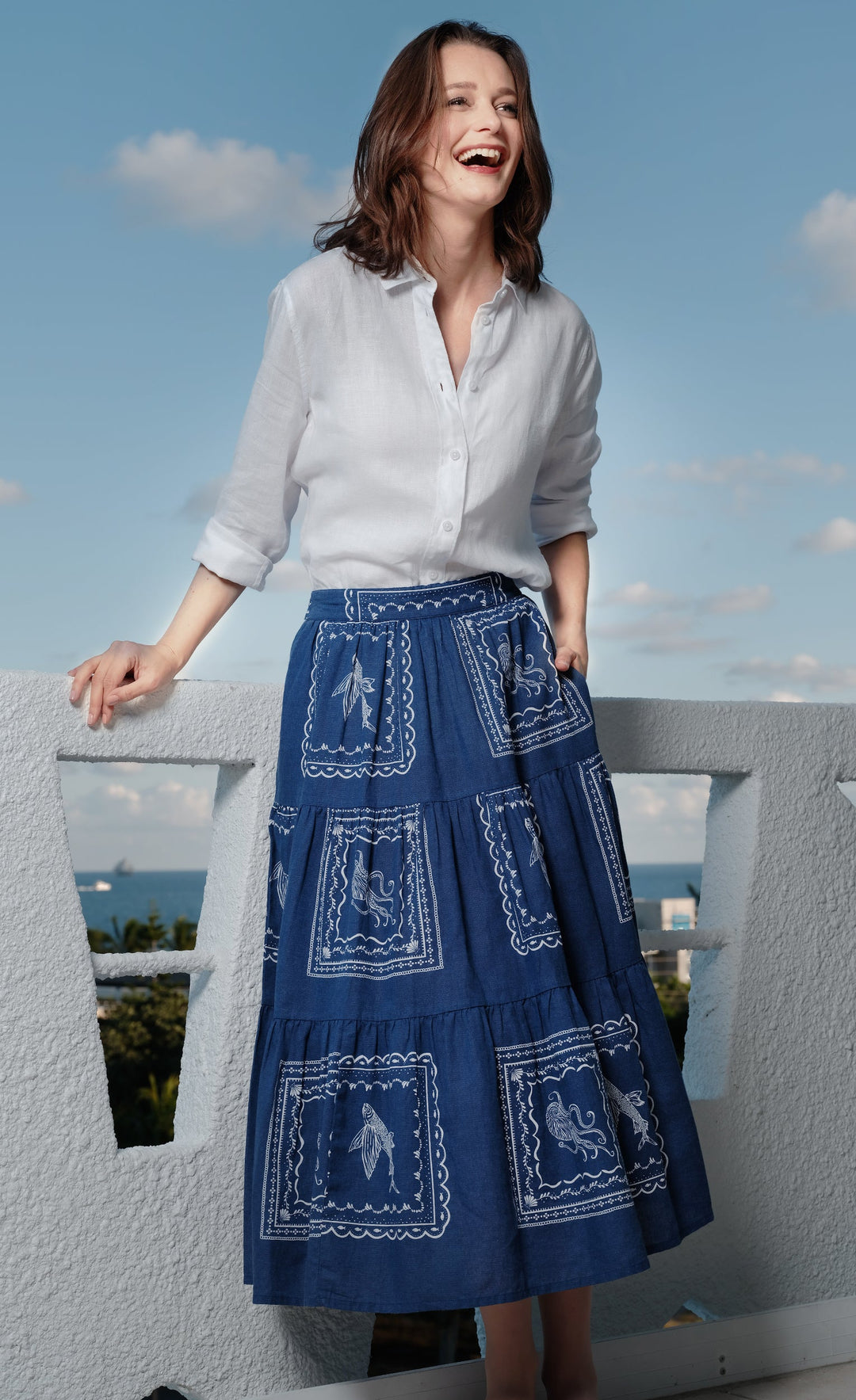 Dizzy-Lizzie Woodstock Skirt - Sealife Print available at Barbara Katz