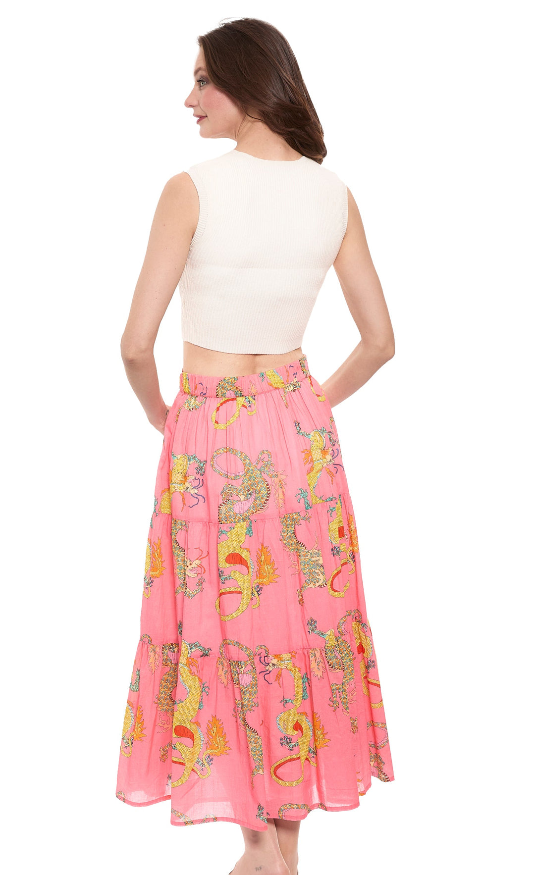 Dizzy-Lizzie Coral Dragon Skirt available at Barbara Katz