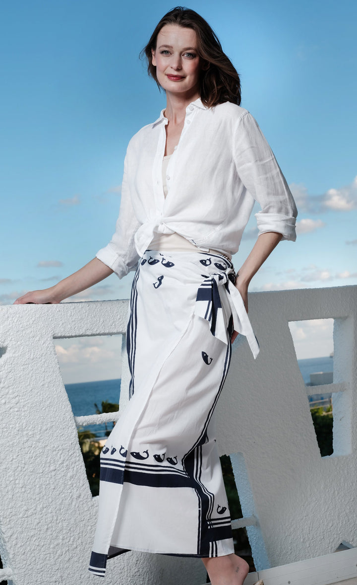 Dizzy-Lizzie Sarong Skirt - Whale Print available at Barbara Katz