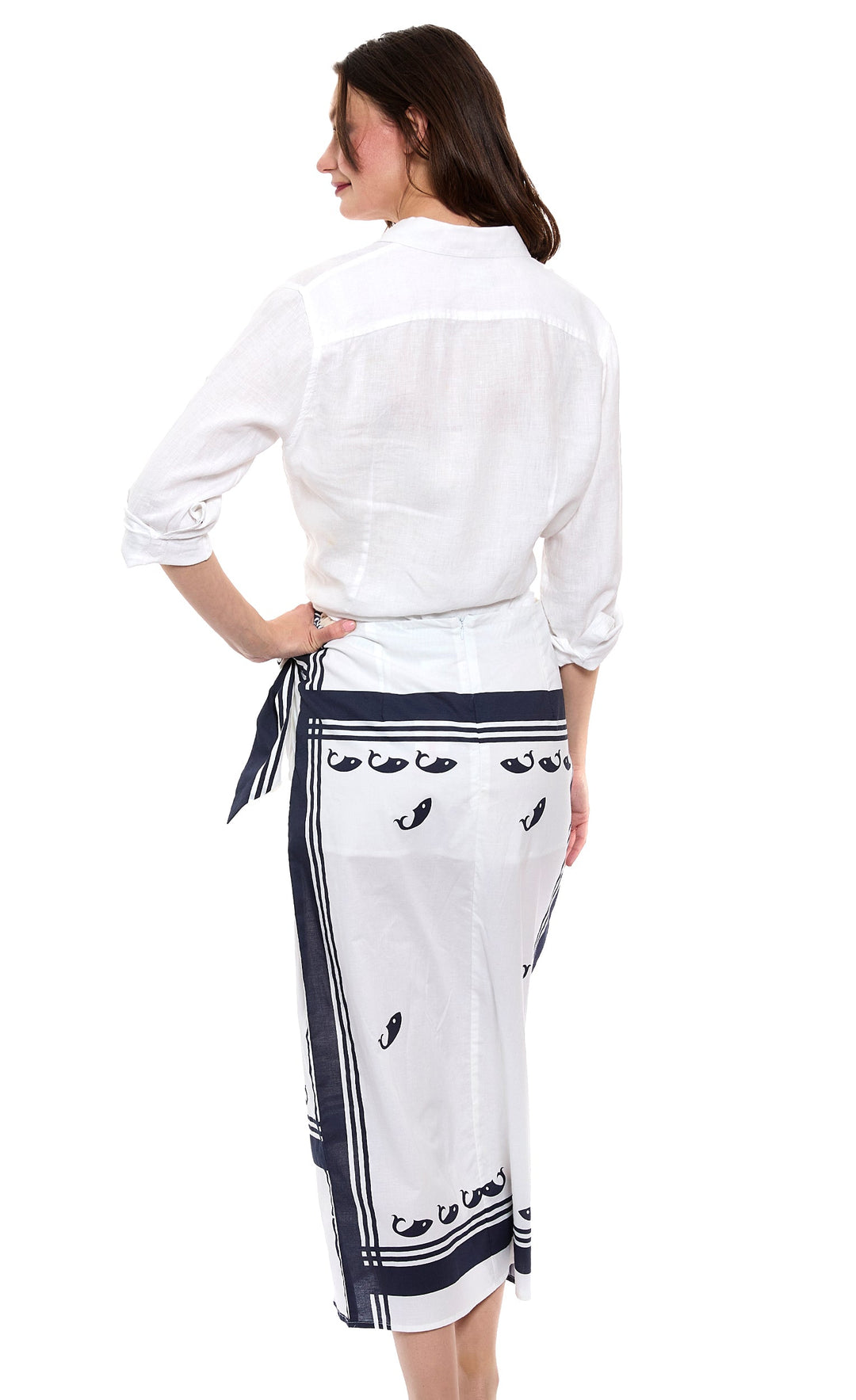 Dizzy-Lizzie Sarong Skirt - Whale Print available at Barbara Katz