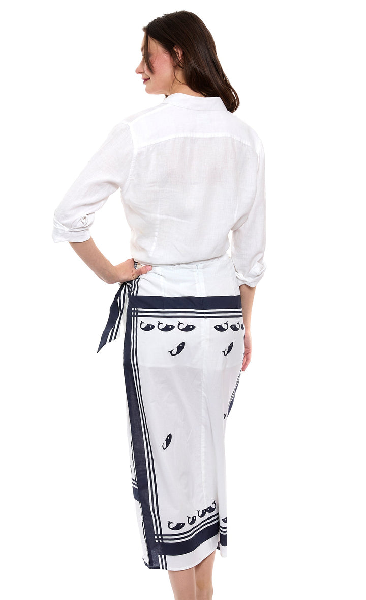 Dizzy-Lizzie Sarong Skirt - Whale Print available at Barbara Katz