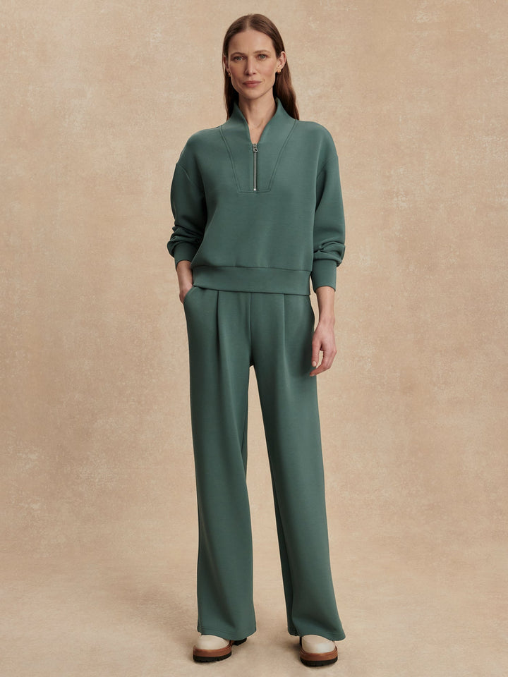 Varley The Extra Wide Leg Pant 29.5" in Dark Forest available at Barbara Katz