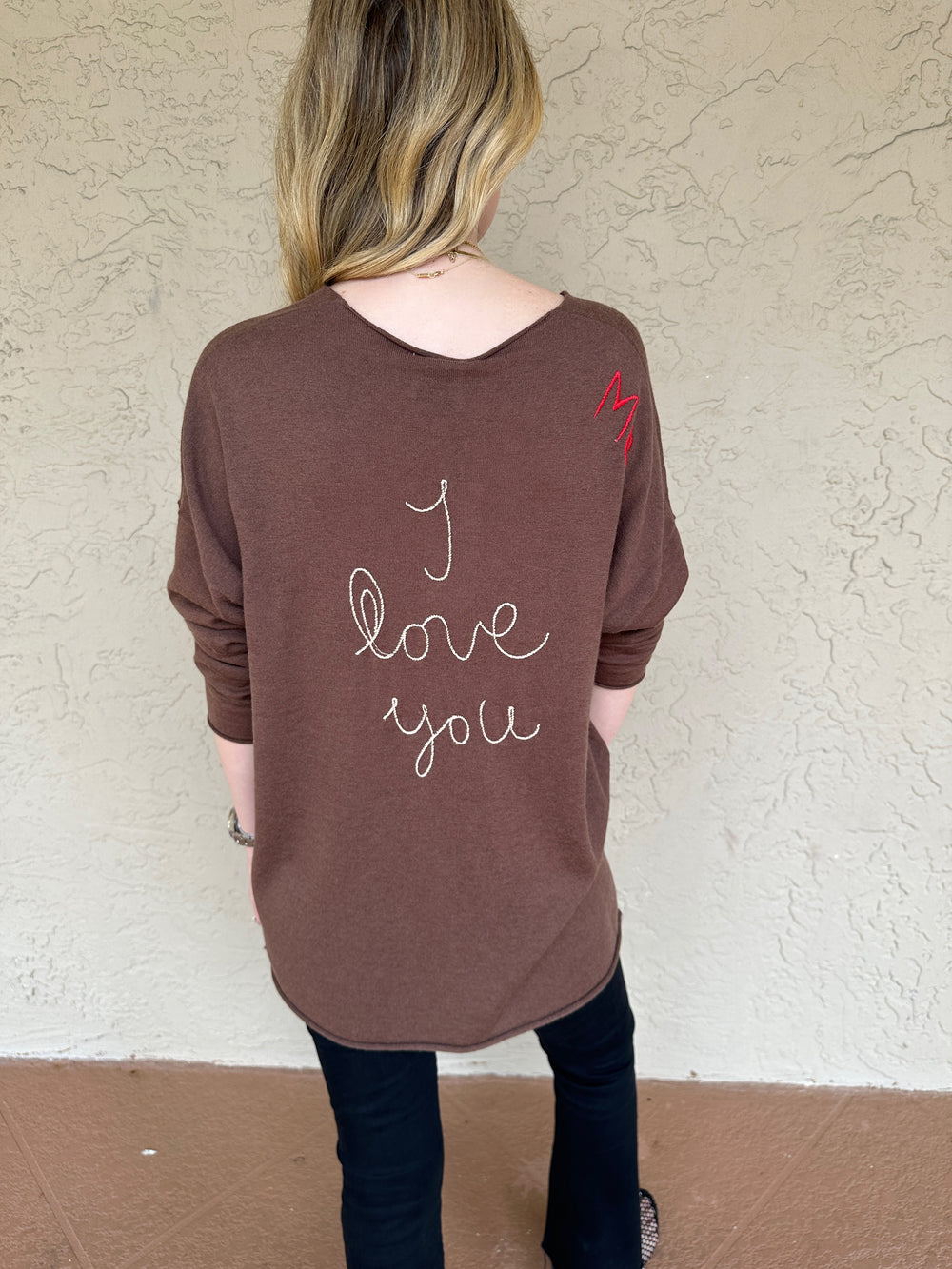 ME369 Jessie Embroidered Sweater - Brown
