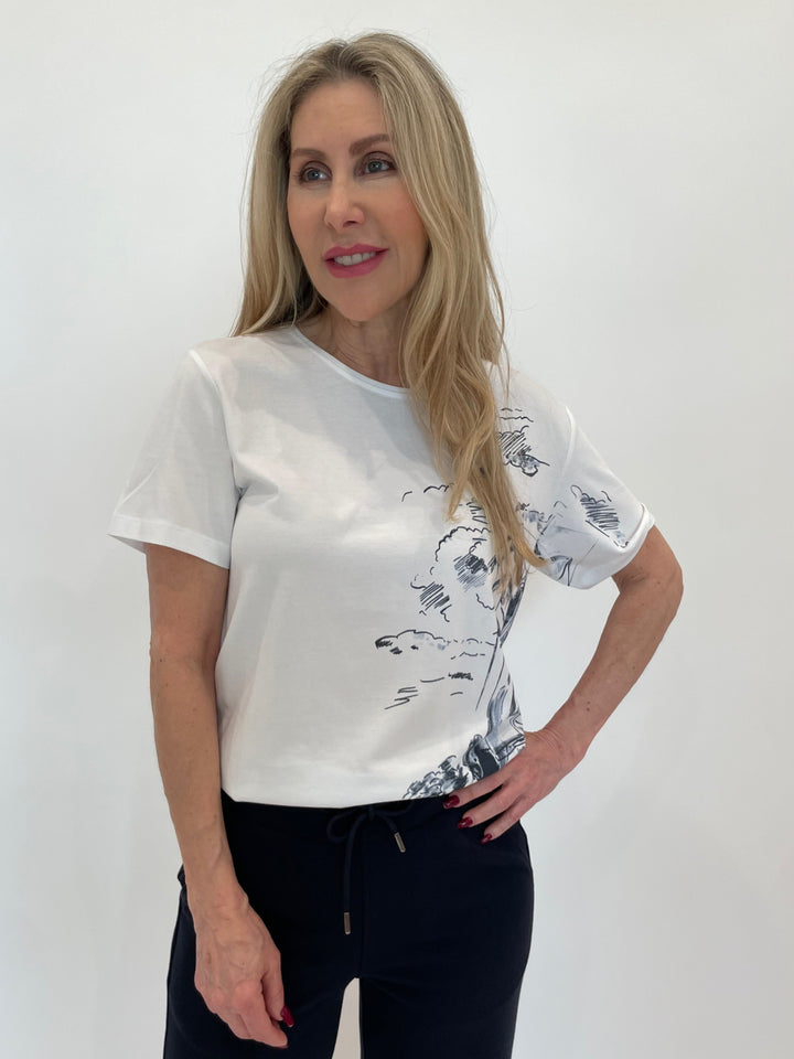 Margittes Graphic Tee in White available at Barbara Katz