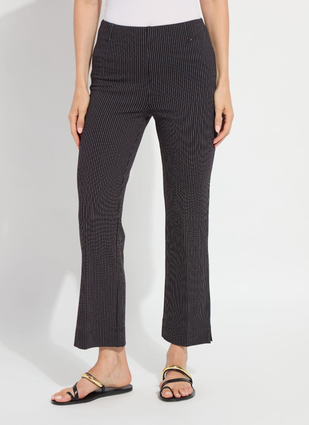 Lysse Baby Boot Ankle Pant in Seasonless Pinstripe available at Barbara Katz