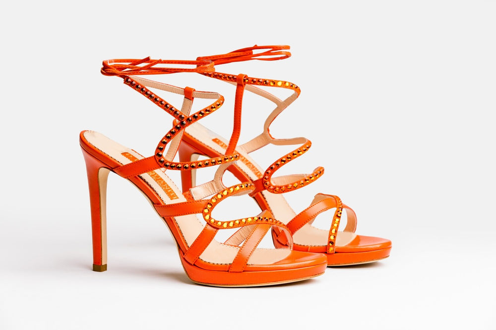 D. Lacquaniti Giuliana Heeled Sandals - Orange