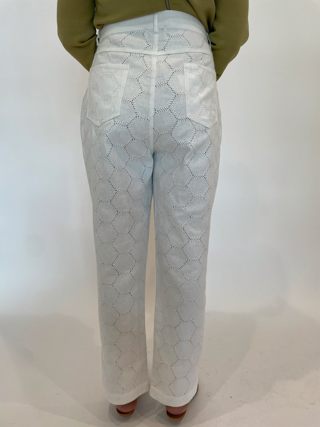 Leo & Ugo Lace Pants in White available at Barbara Katz