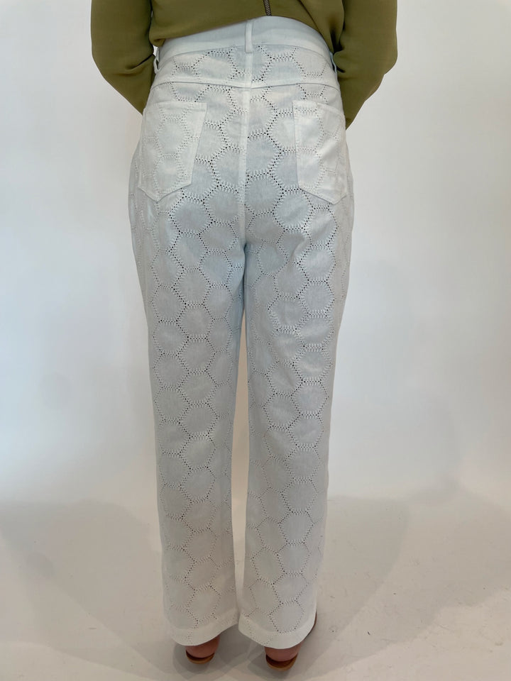 Leo & Ugo Lace Pants in White available at Barbara Katz