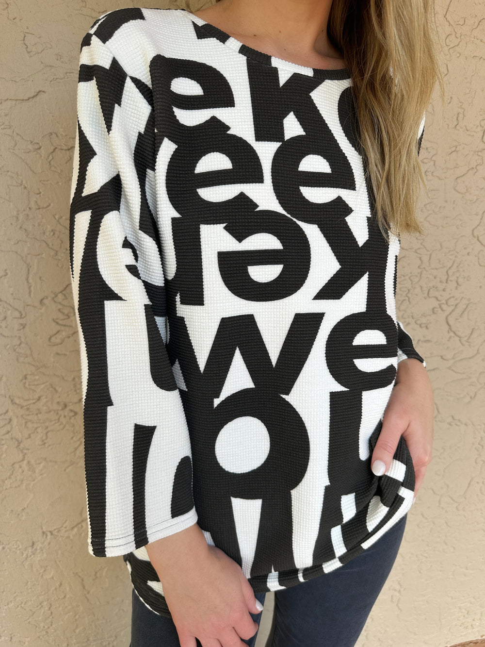 Andrea Geer Thermal Knit Aline Top - Weekend