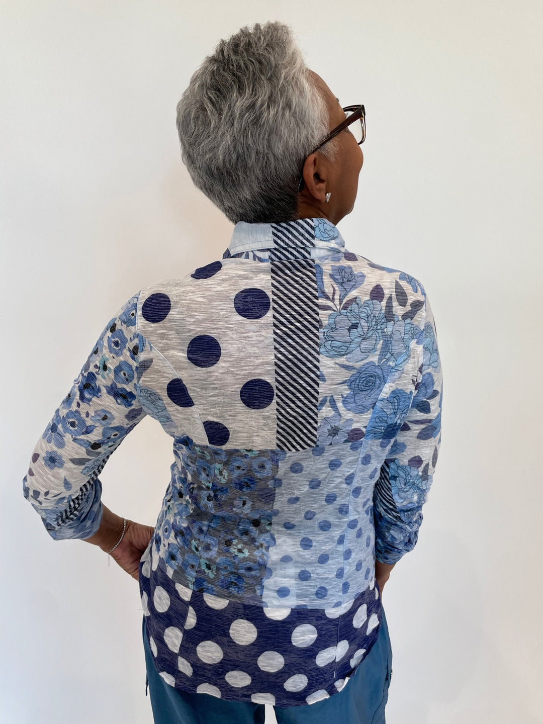 David Cline Mia Roll-Up Shirt in Denim available at Barbara Katz