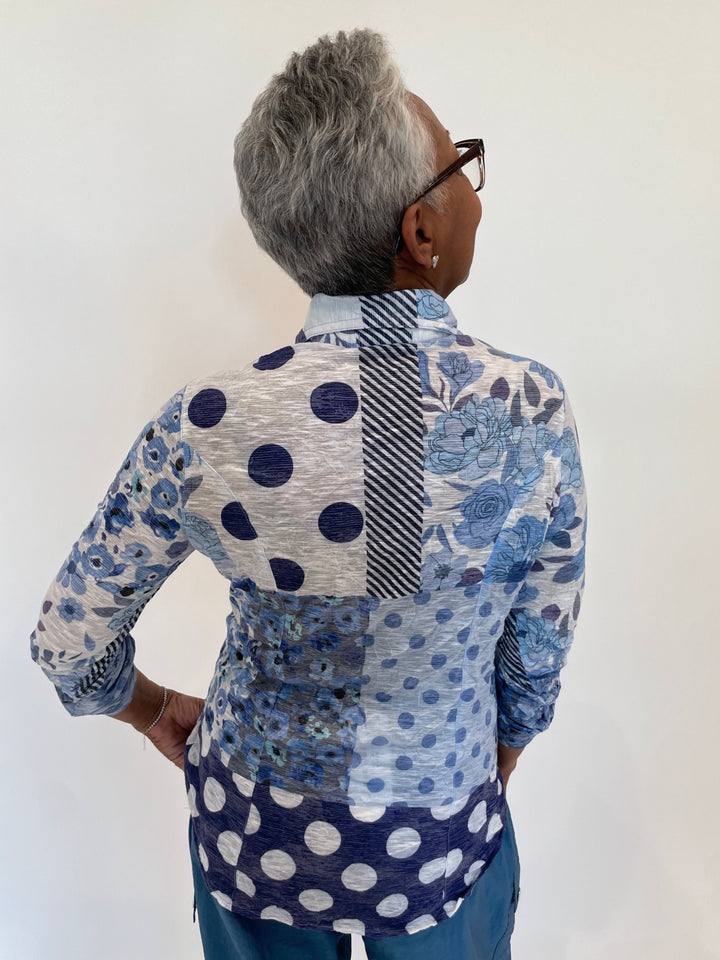 David Cline Mia Roll-Up Shirt in Denim available at Barbara Katz
