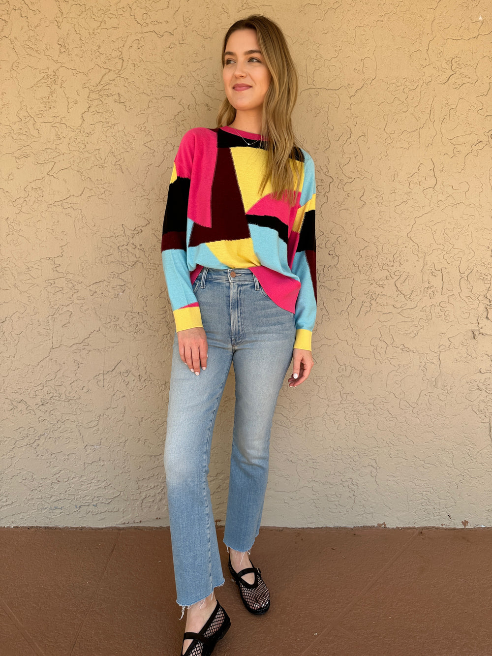 Suncoo Peio Geo Color Block Sweater