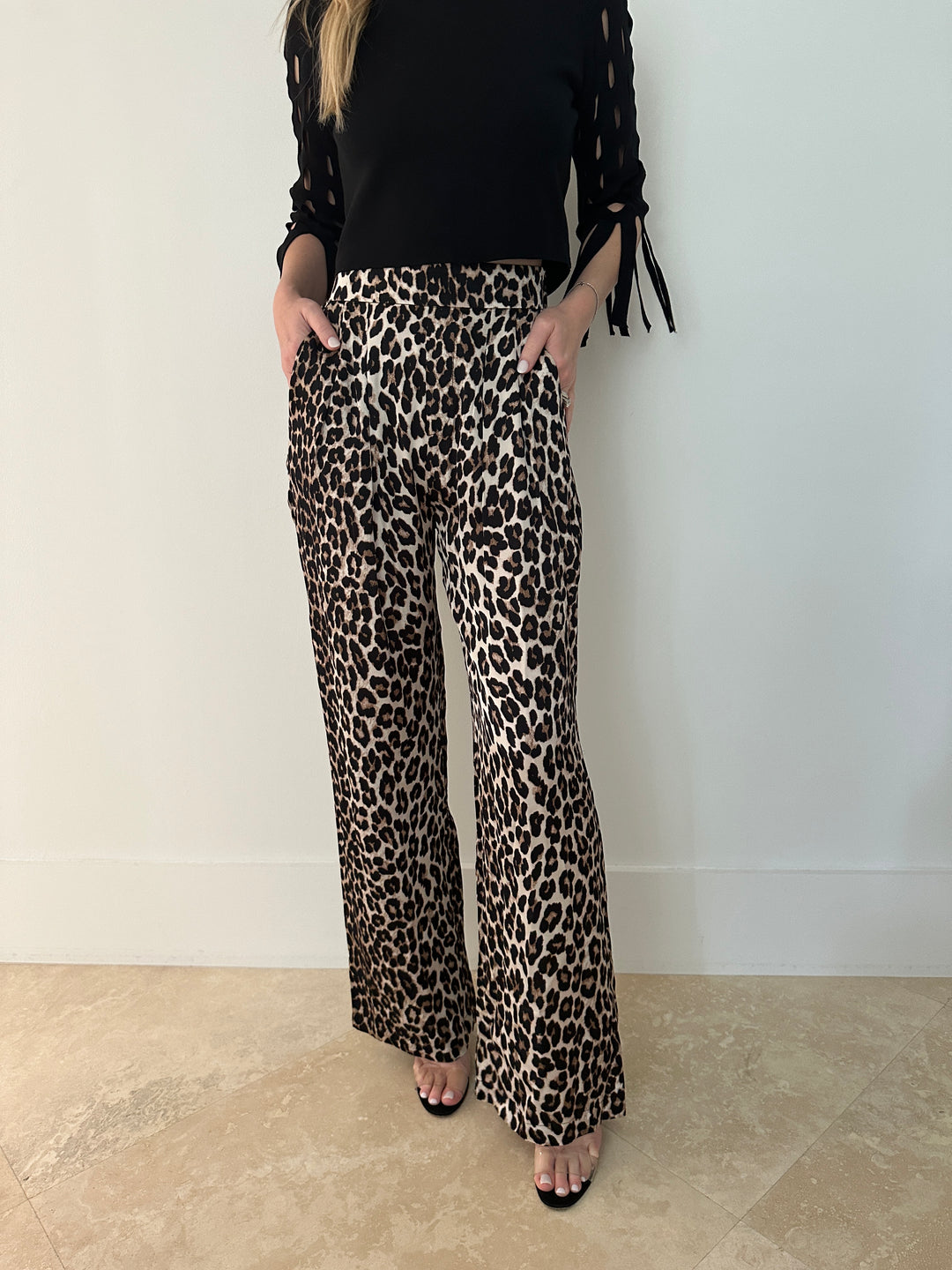 Suncoo Jake Leopard Wide Leg Pant